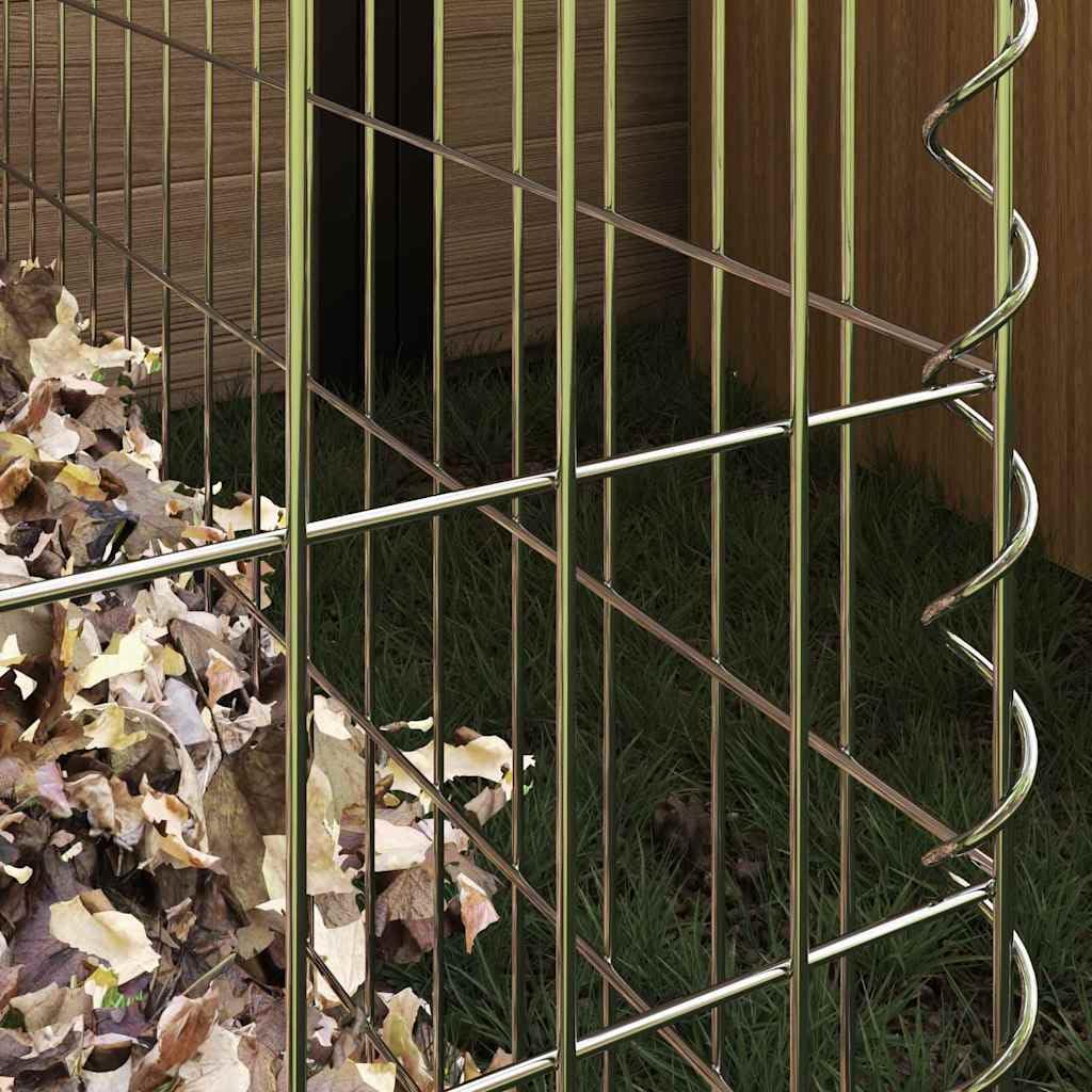 Compostiera quadrata da 100 x 100 x 50 cm, in ferro robusto per rifiuti da giardino, compostaggio efficiente, design salvaspazio, ideale per giardinieri attenti all'ambiente