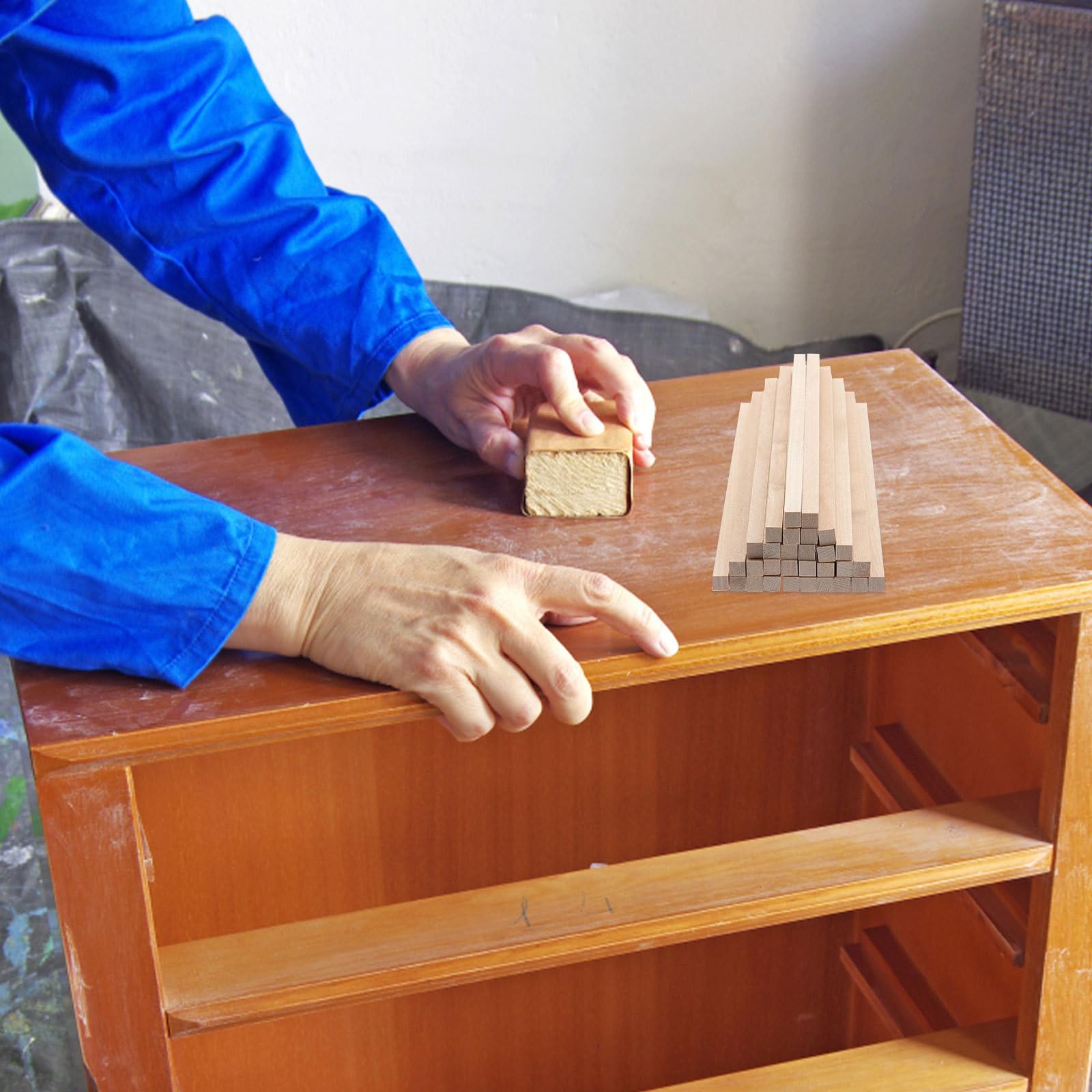 Veemoon Palitos Reutilizables 30 Piezas para Manualidades de Madera Cuadrados y Pintables Ideales para Proyectos Creativos y Decoración de Pasteles