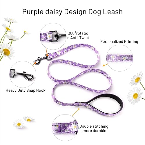 Miniatura 4 de QQPETS Arnés para perro con correa  sin tirones ajustable para mascotas, clip trasero halter, collar básico, resistente, correa antitorsión de 5