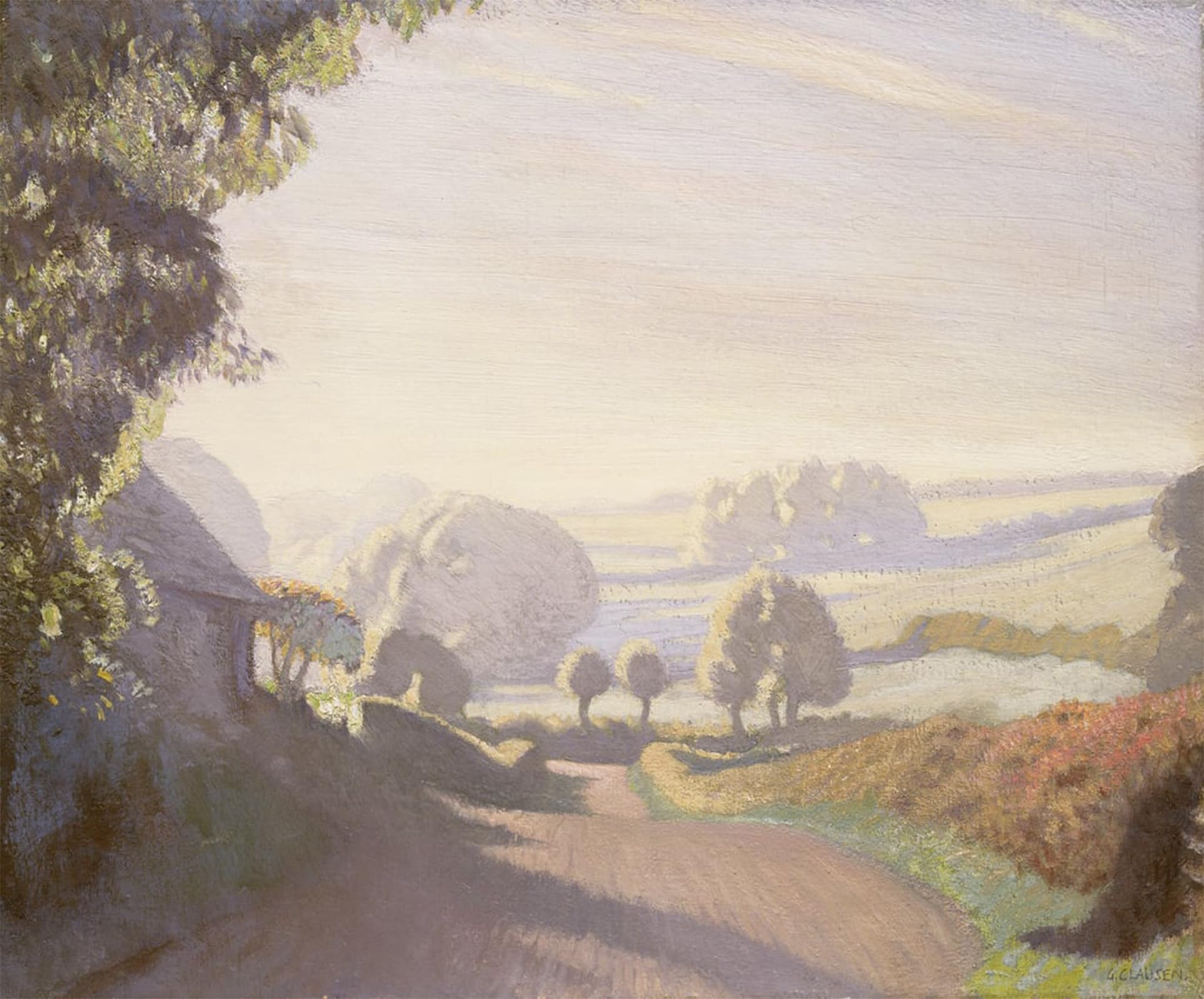 POSTERIIk Vintage Classic Picture Landscape Artwork September Morning the Fields by George Clausen Portrait Canvas Painting for Office Home Decor 60x90cm