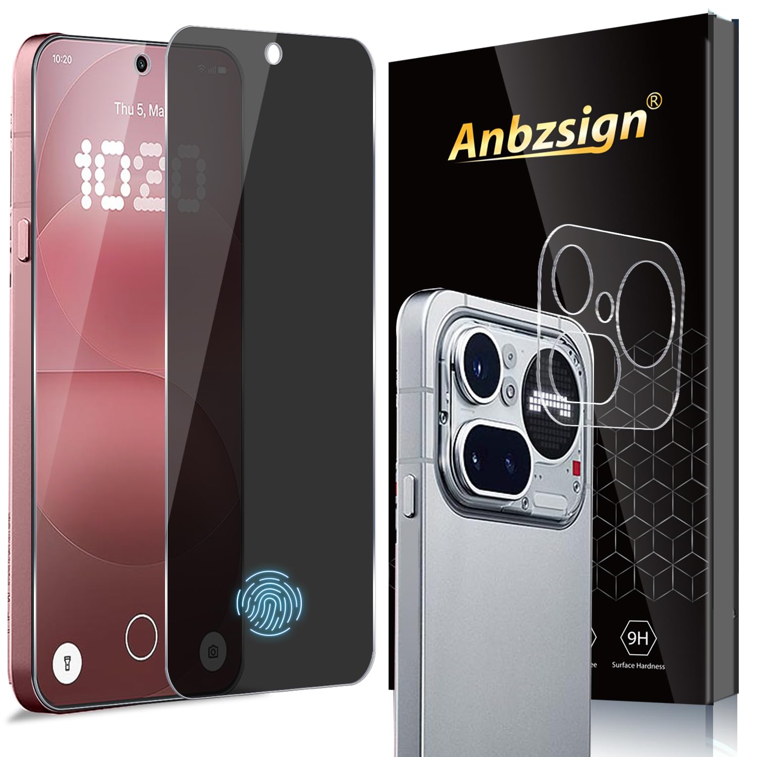 Anbzsign [2+2 Pack for Nothing Phone 4a Pro Privacy Screen