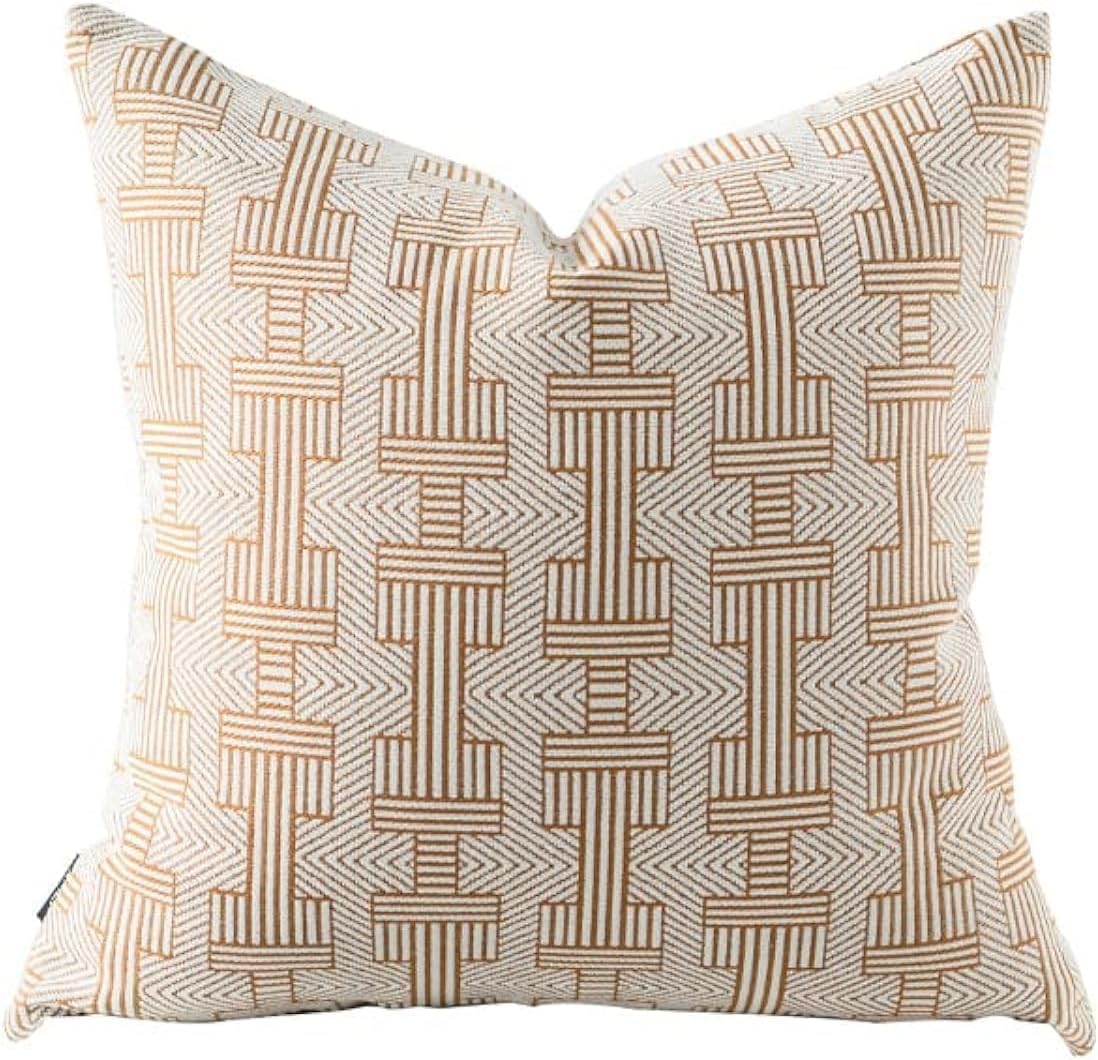 Croker Horse 20x20'' Inches Throw Pillow Cushion Cover - Emma Orange Birch Stripe Pattern Couch Sofa Pillow Covers for Living Room Bedroom