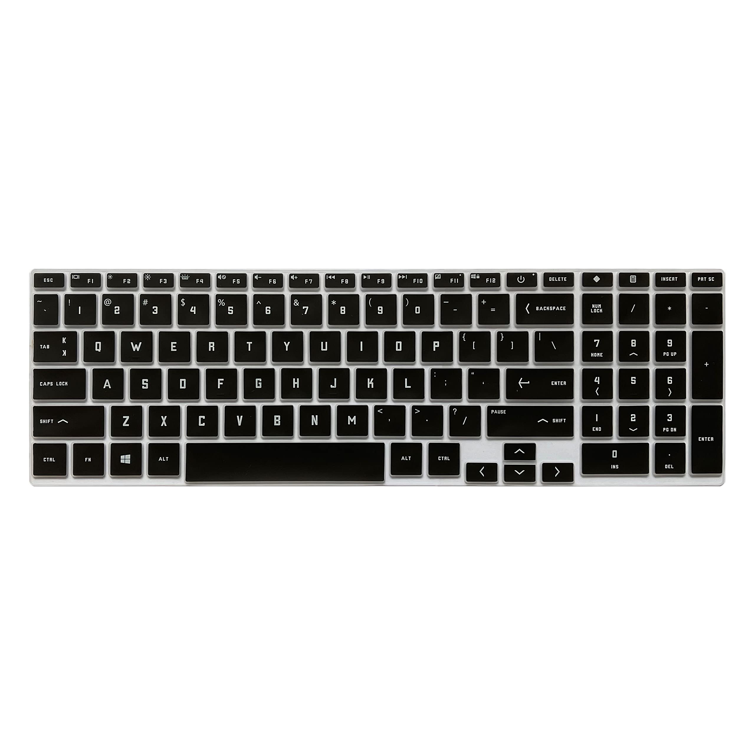 Inglés QWERTY Silicone Protector de Teclado para HP Victus 16.1" 16-d0000 16-e0000(2021) - Negro