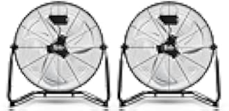 Simple Deluxe 20 Inch 3-Speed High Velocity Heavy Duty Metal Industrial Floor Fan for Warehouse, Workshop, Factory and Basement, Black, 2 Pack