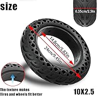 Vista 3 de Neumático de scooter 60/70-6.5 sin cámara: 10x2.50 Reemplazo de neumático sólido para Hover 1 Alpha Hiboy MAX3 Segway Ninebot MAX G2 G30LP Scooter