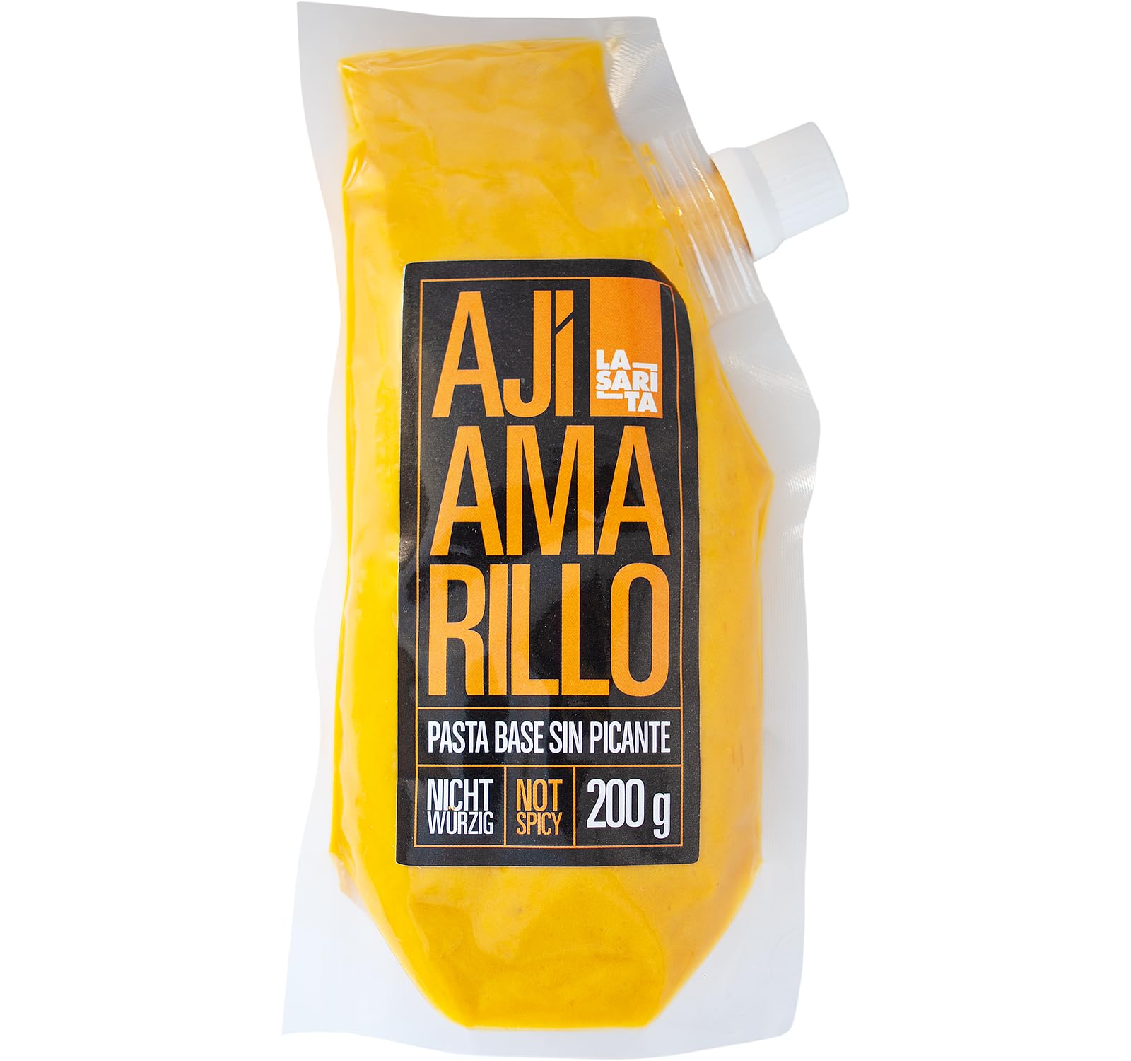 Pasta Base de Ají Amarillo ¡SIN PICANTE! La Sarita - 200g - El ingrediente fundamental en la cocina peruana. Disfruta del verdadero y auténtico sabor del ají amarillo peruano. Lista para usar.