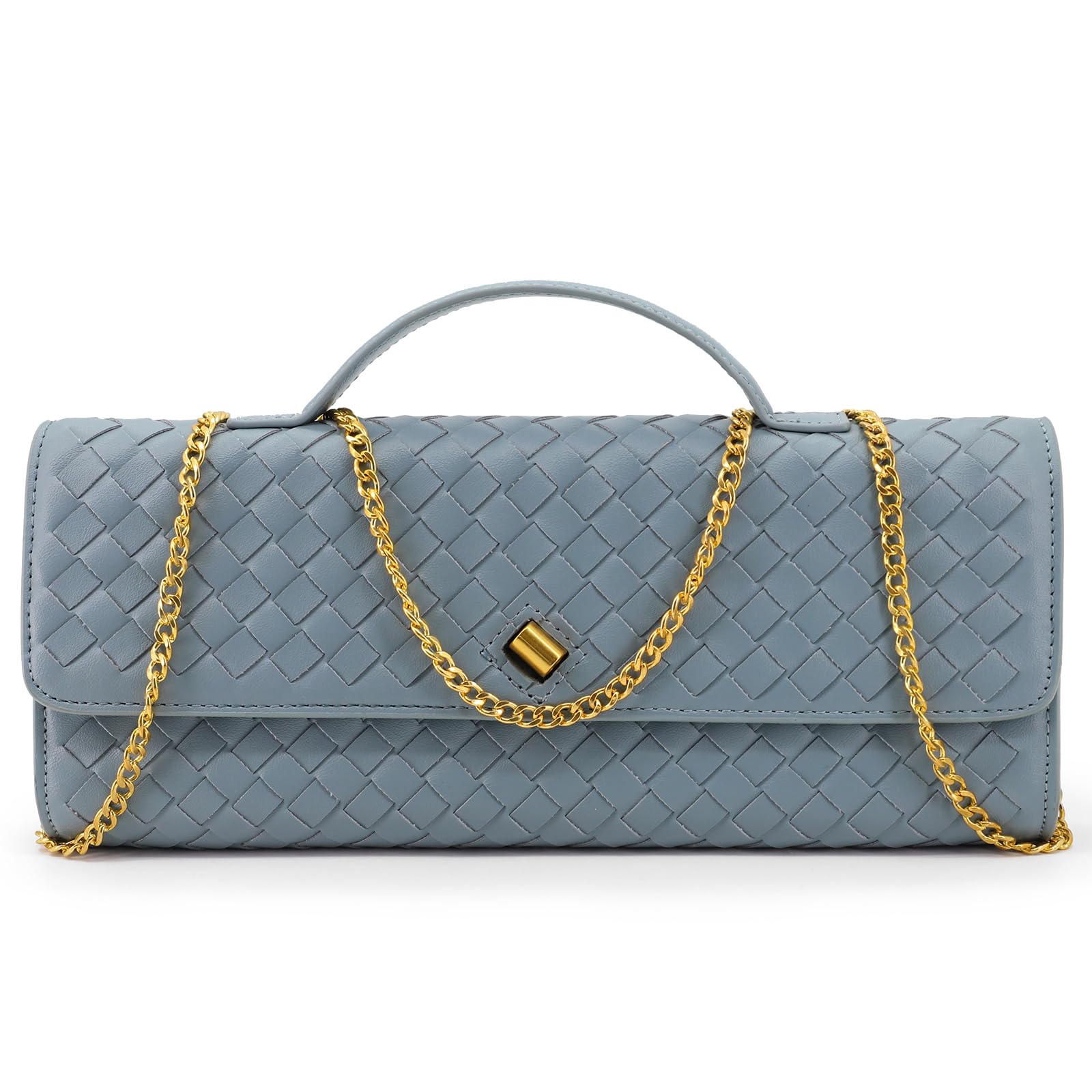 Clutch Purses for Women Woven Evening Leather Crossbody Purse Shoulder Bag for Wedding Party