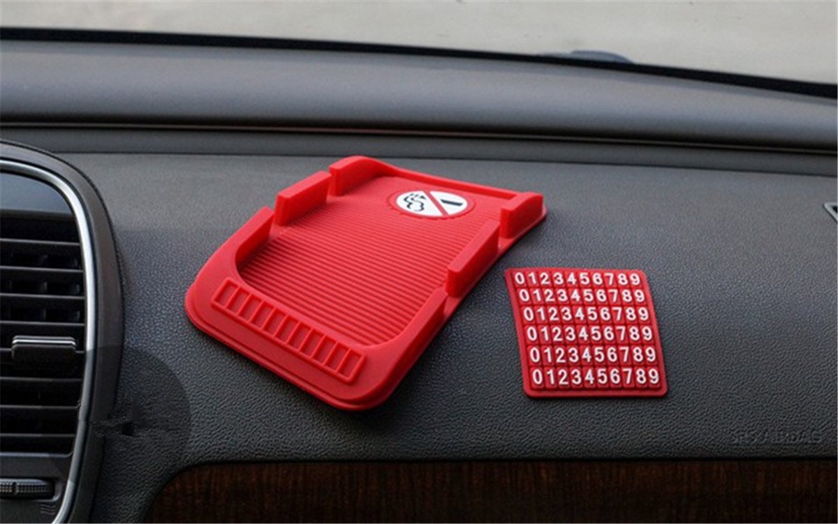 Fochutech Car Non-Slip Mat Magic Anti-Slip Mounted Slide-Proof Pad Dashboard Sticky Dash Adhesive Cell Phone Mobile Holder Slot (No Smoking)