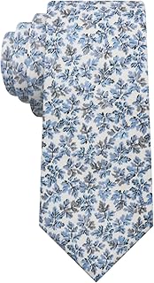 Ties for Men, Sage Green Cotton Floral Tie 2.76" Flower Printed Men's Neckties for Wedding/Groomsmen/Suit/Party