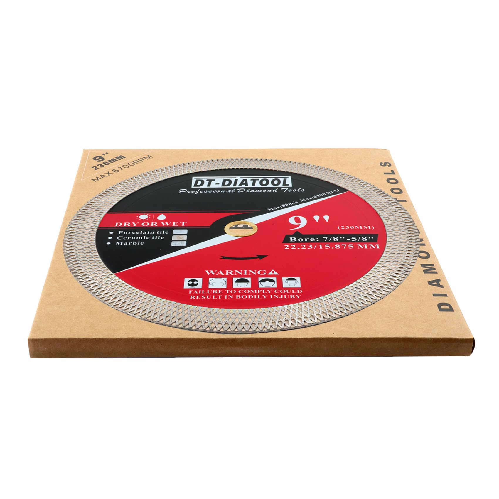 DT-DIATOOL Discos de Diamante 230MM*2 para Porcelanico - Doble Cara Disco de Corte y Rectificado Diamante Ultrafino para Cortar Esmerilar Cerámica Azulejos Mármol Granito Piedra Artificial,X Malla