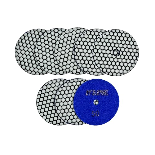 DT-DIATOOL Almohadillas de pulido de diamante seco de 4 pulgadas para granito mármol cuarzo piedra encimera azulejos 8 piezas grano 50