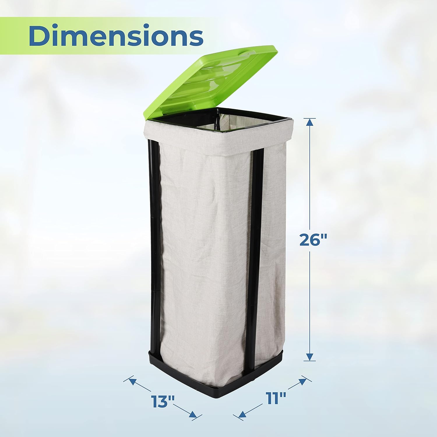 TonGass (Green & Blue, 2-Pack Collapsible Trash Bag Holder, Portable Indoor Outdoor Trashcan Suitable for 13-Gallon Trash Bags, Perfect for Camping Waste Management Solution On The Go