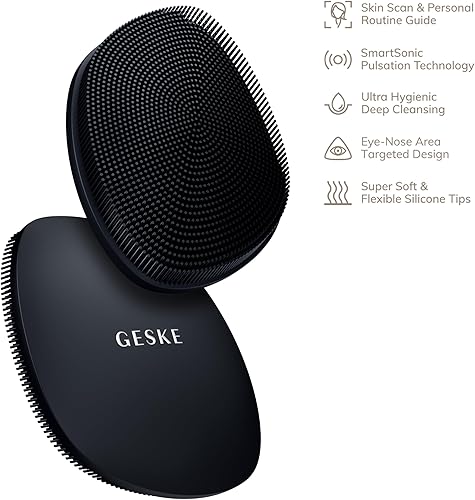 Miniatura 4 de GESKE SmartAppGuided™ Cepillo facial 4 en 1 Cepillo de limpieza facial profesional Cepillo facial de silicona para limpieza de la piel