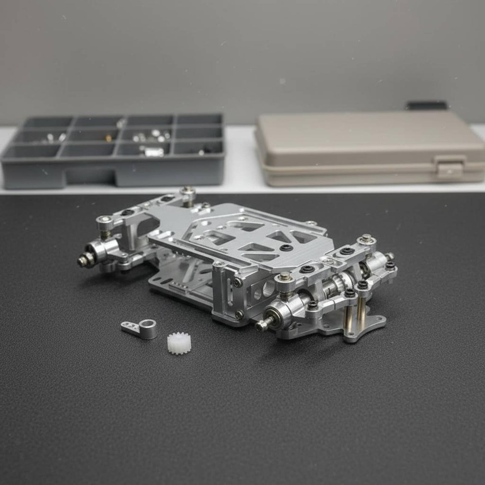 Mini Veicolo RC Struttura Compatta Chassis Metallico Layout Posteriore Regolabile per Progetti di Tuning Personalizzato Adatto per Amanti Della Precisione E Modellismo, Blu