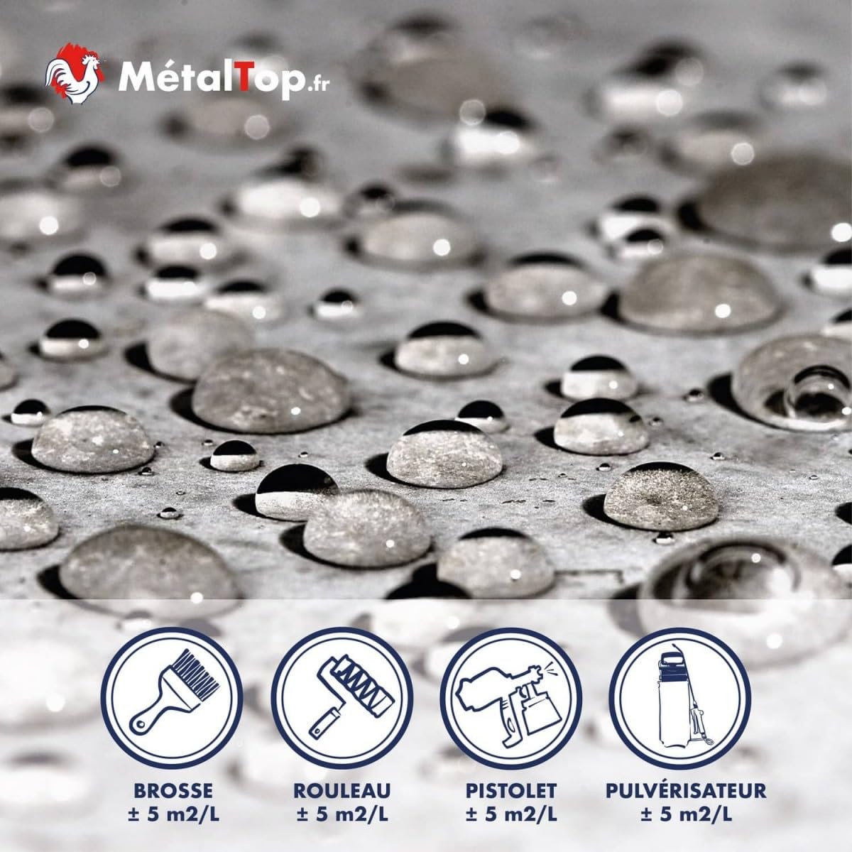 Métaltop - Hydrofuge Beton - 1 L - Pour une protection anti-humidité pour dalle, mur, terrasse et fondation