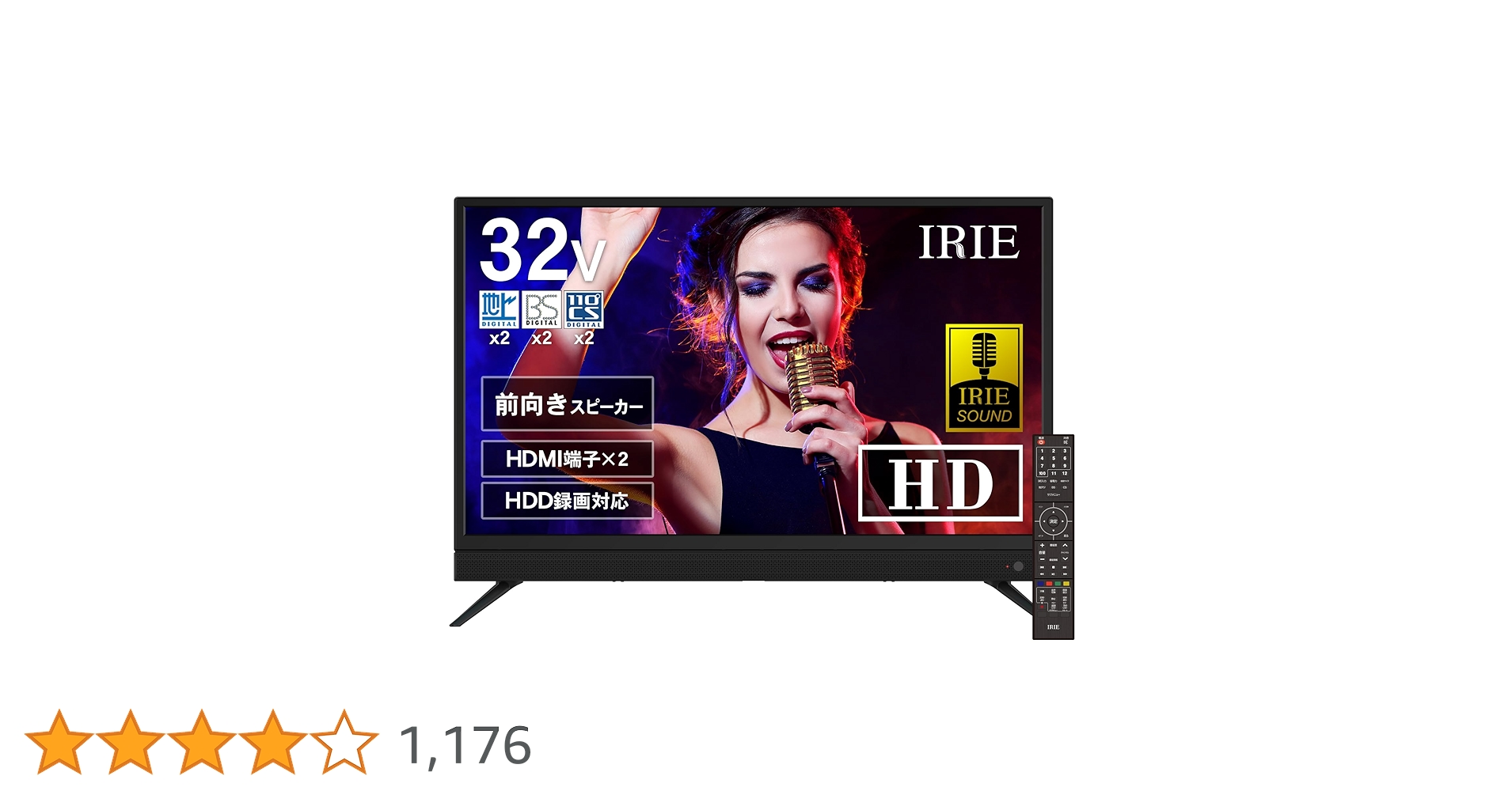 IRIE アイリー　32型　テレビ　FFF-TV32WBK2　映り綺麗未使用近！ 公式】IRIE 液晶テレビ 32V型 ダブルチューナー ハイビジョン