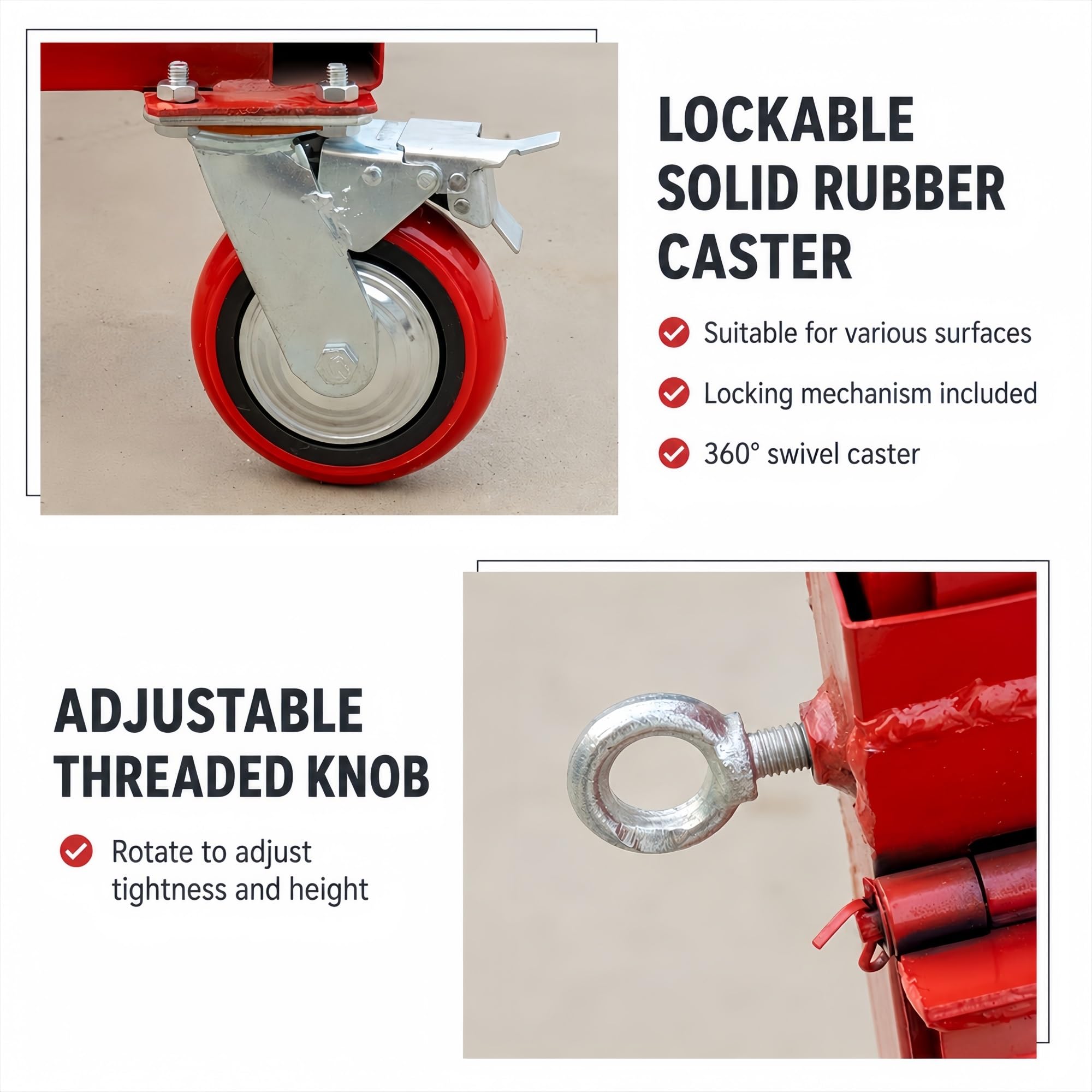 Klappbarer Plattenwagen for Platten, Glas, Stein und Türen | Verstellbare Rückenlehne und erweiterbare Plattform for breite Formate(8IN 4BRAKE)
