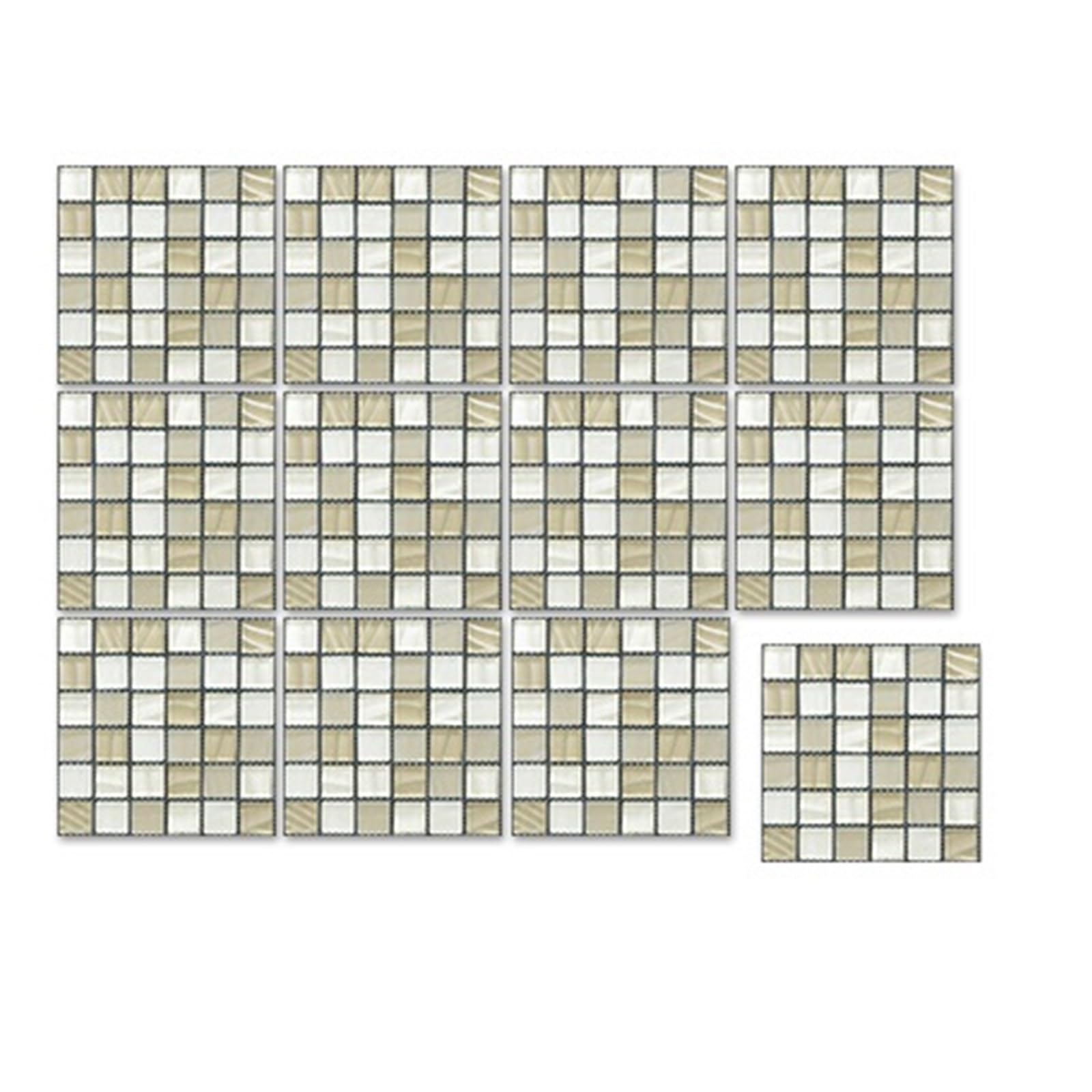 Naklejki imitujące płytki mozaikowe, 12 Pcs Self-Adhesive Crystal Mosaic Tile Stickers Multicolor(Color 2)