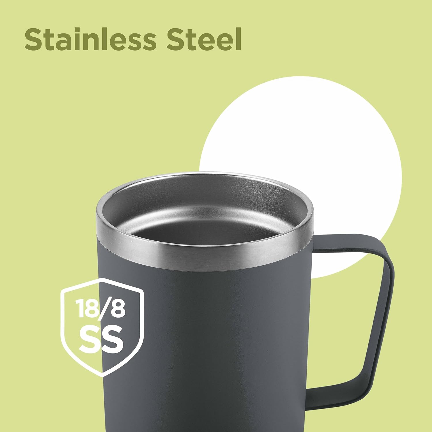 MILTON Travel Coffee Mug 14 oz with Straw, Double Walled, Stainless Steel Vacuum Insulated Coffee Tumbler with Lid and Handle, Perfect for Hot and Cold Drinks, BPA-Free, Dishwasher Safe, Clifton 400