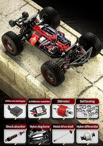 Miniatura 3 de Limodgo Auto RC sin escobillas para adultos 43 MPH, 116Fast Rc Camión 4x4 RTR Rc, alta velocidad todo terreno 2.4Ghz eléctrico Hobby Grade RC Cars,