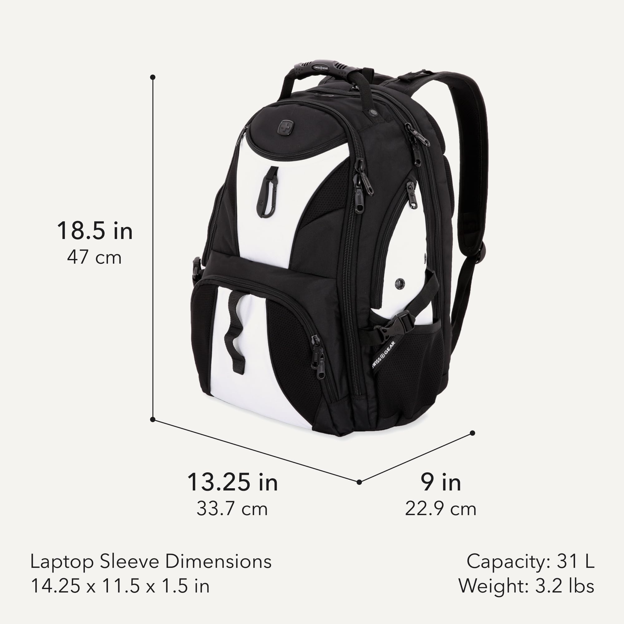 SWISSGEAR 1900 ScanSmart Laptop Backpack, Fits Most 17-Inch Laptops, TSA-Friendly Lay-Flat Design, RFID Protection, and Tablet Pocket, Black, 31L, 18.5-Inch view 2