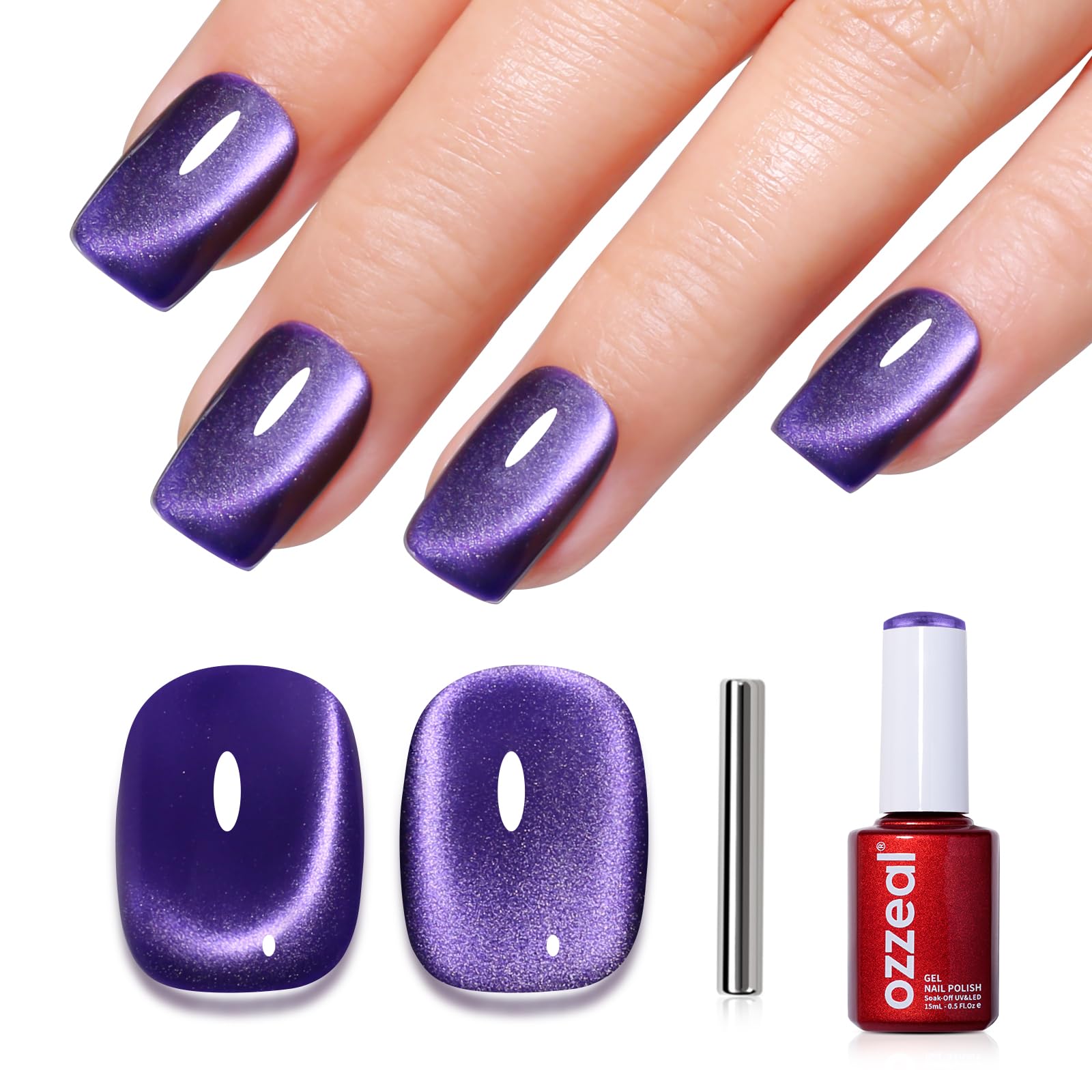 Ozzeal Iridescent Nude Mauve Pink Gel Nail Polish, 15ML Sparkle Shimmer Glitter, Soak Off LED UV Gel Nail Polish for Art DIY Manicure — view 76