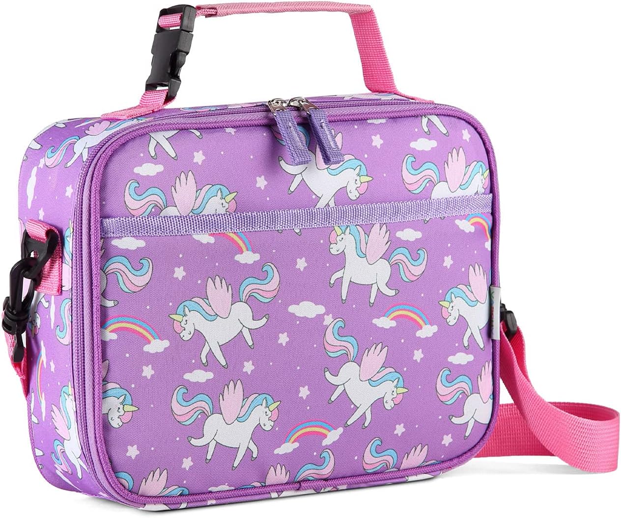 Lunch Box Bag for Kids, Reusable Insulated Lunch Box Containers Coolers for Toddler Boys and Girls with Detachable Shoulder Strap for Daycare School Unicorn