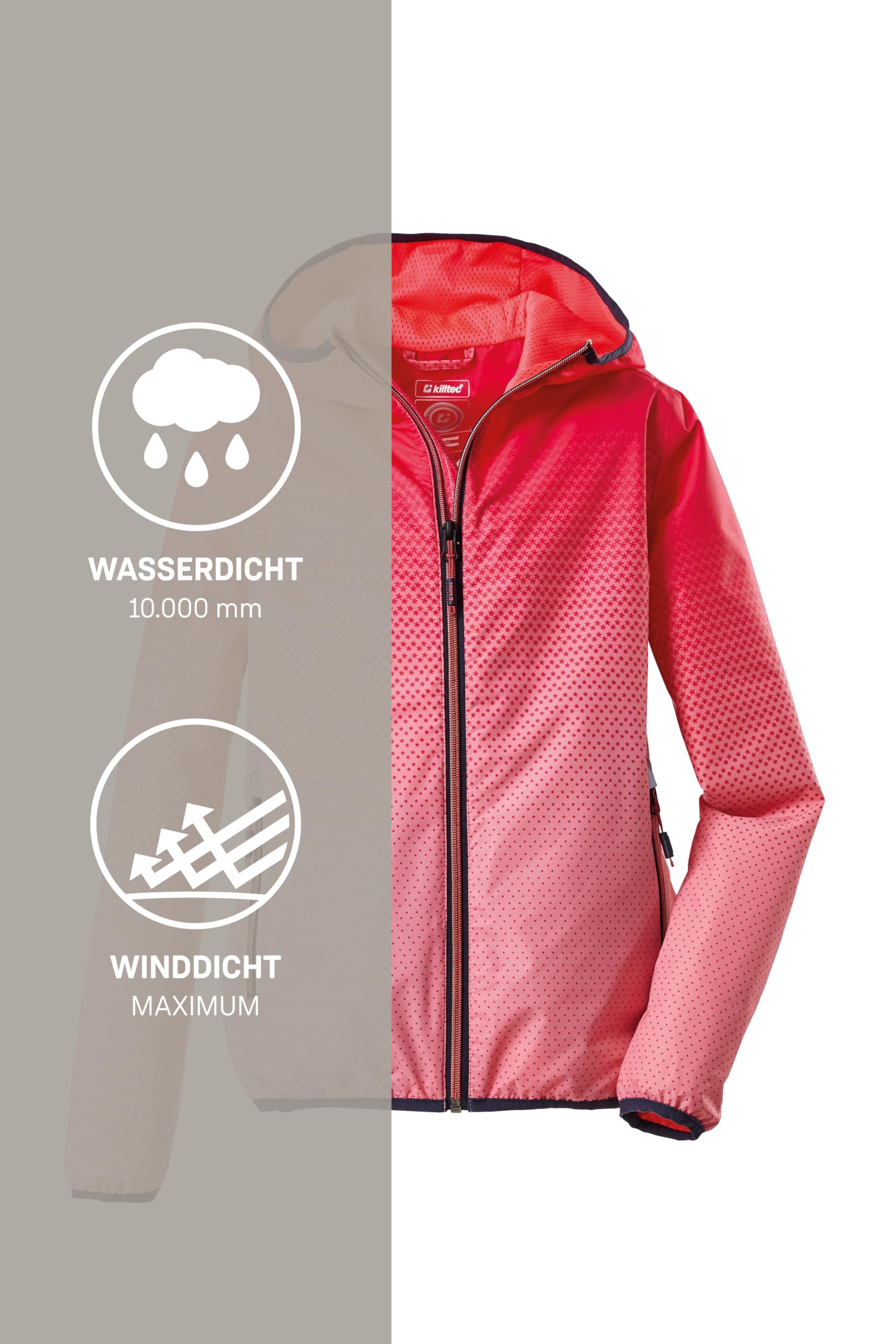 Killtec Lyse Grls Jckt A Funktionsjacke/Regenjacke mit Kapuze, packbar Bambine e ragazze