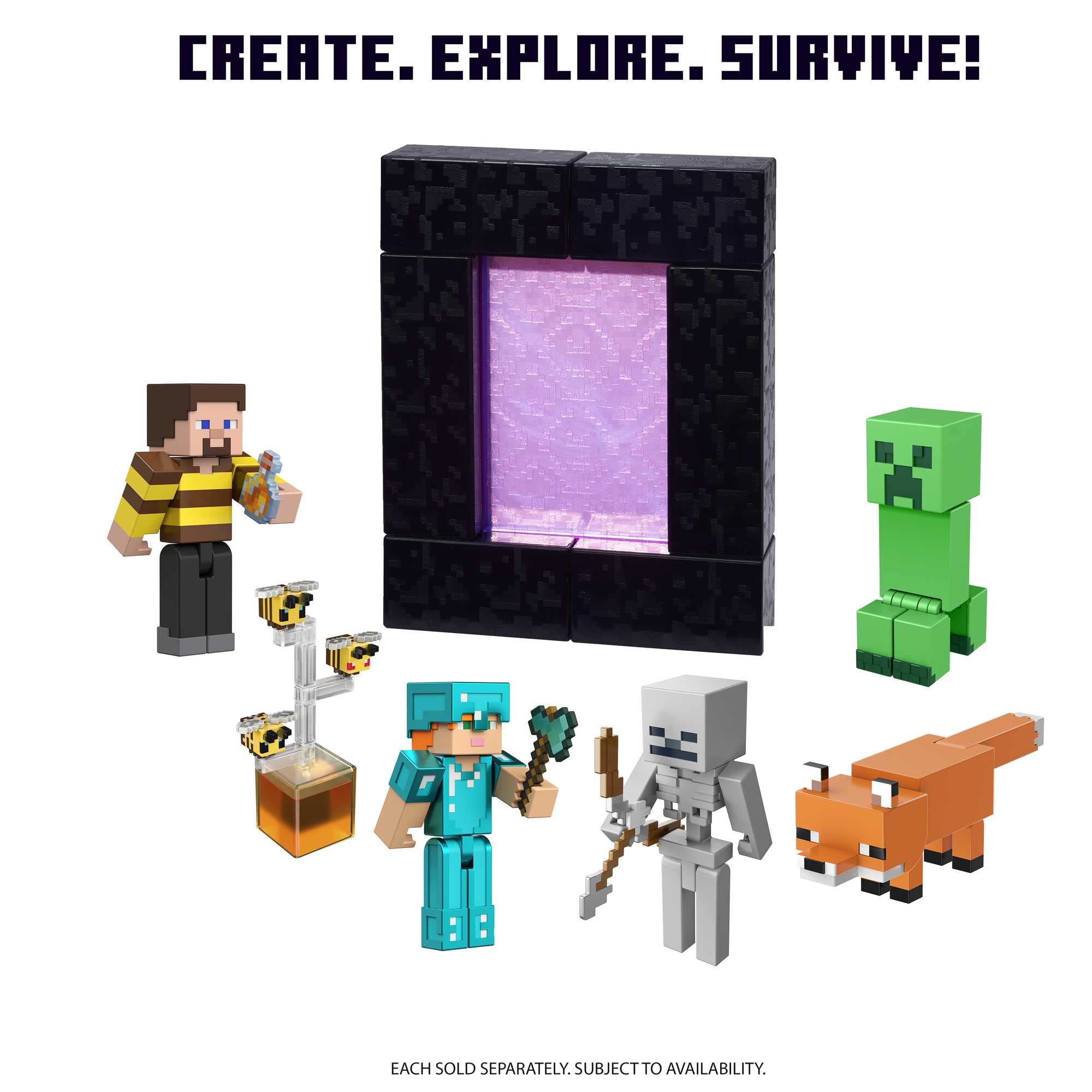 Minecraft Craft-A-Block Wither Skeleton Figure, Authentic Pixelated-333161