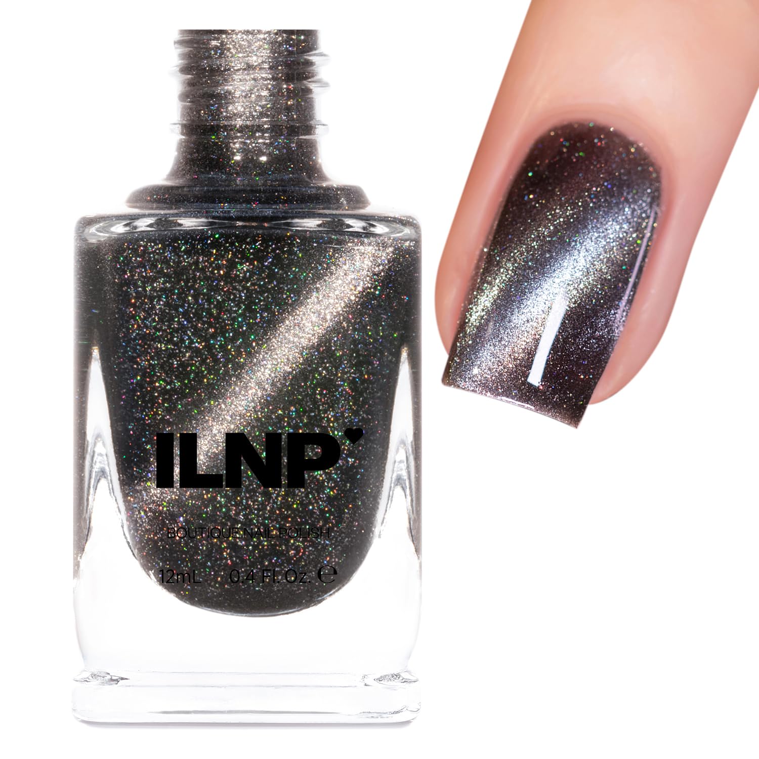 ILNP Moonlit - Charcoal Magnetic Holographic Nail Polish
