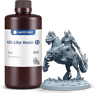 ANYCUBIC ABS-Like Resin 3.0, 3D Drucker Resin mit Hohe Härte und Zähigkeit, Hochpräzises, Geruchsarmes 405 nm UV-härtbares Harz für Harz 3D Drucker, Grau 1kg