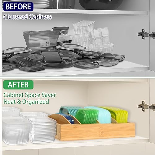 Miniatura 4 de Organizador de tapa grande para gabinete, organizador de contenedores de almacenamiento de alimentos expandible de 13 a 27 pulgadas para despensa de