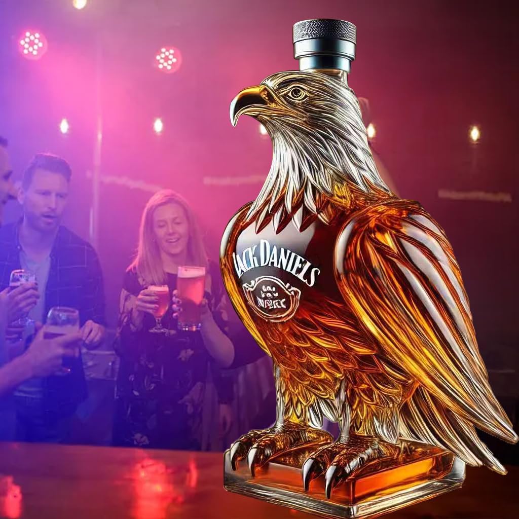 Unique Whiskey Eagle Glass Decanter, Funny Whiskey Bottle for Men