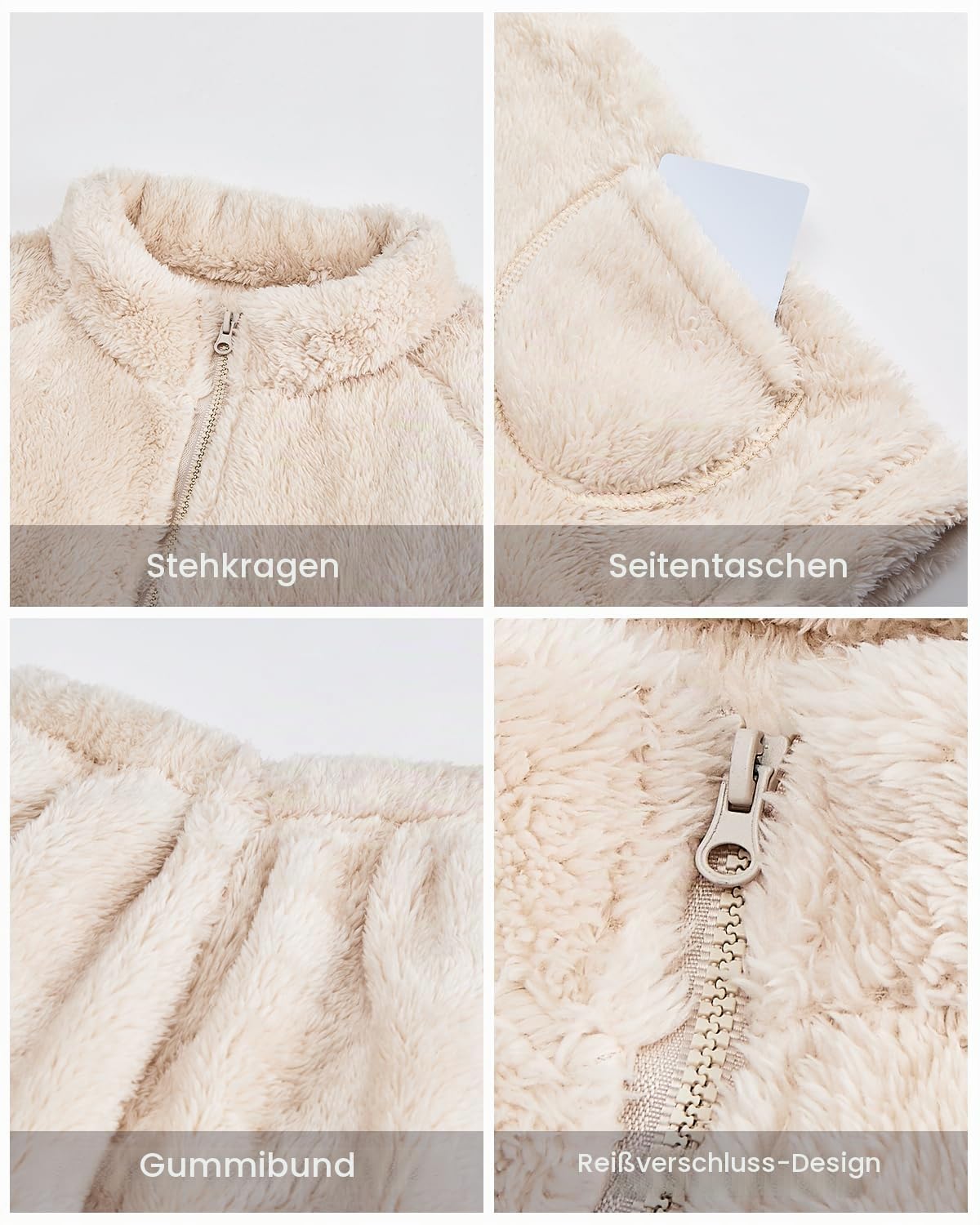 JiAmy Winter Fleece Kinder Pyjama Set 2 Stück Reißverschluss Oberteil Hose Warm und Bequem Unisex Pyjamas Bekleidungssets für 1-5 Jahre