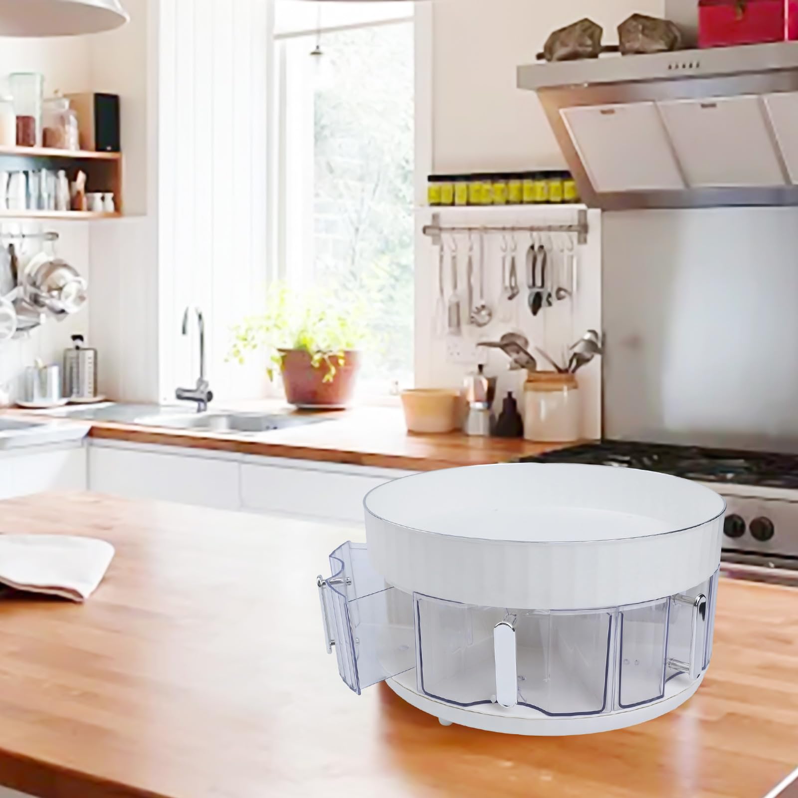 360° drehbarer Gewürz-Organizer - Lazy Susan Arbeitsplattenaufbewahrung für Gewürze, Öle und Gewürze, BPA-freier Kunststoff, rutschfeste Unterseite, platzsparendes Regal