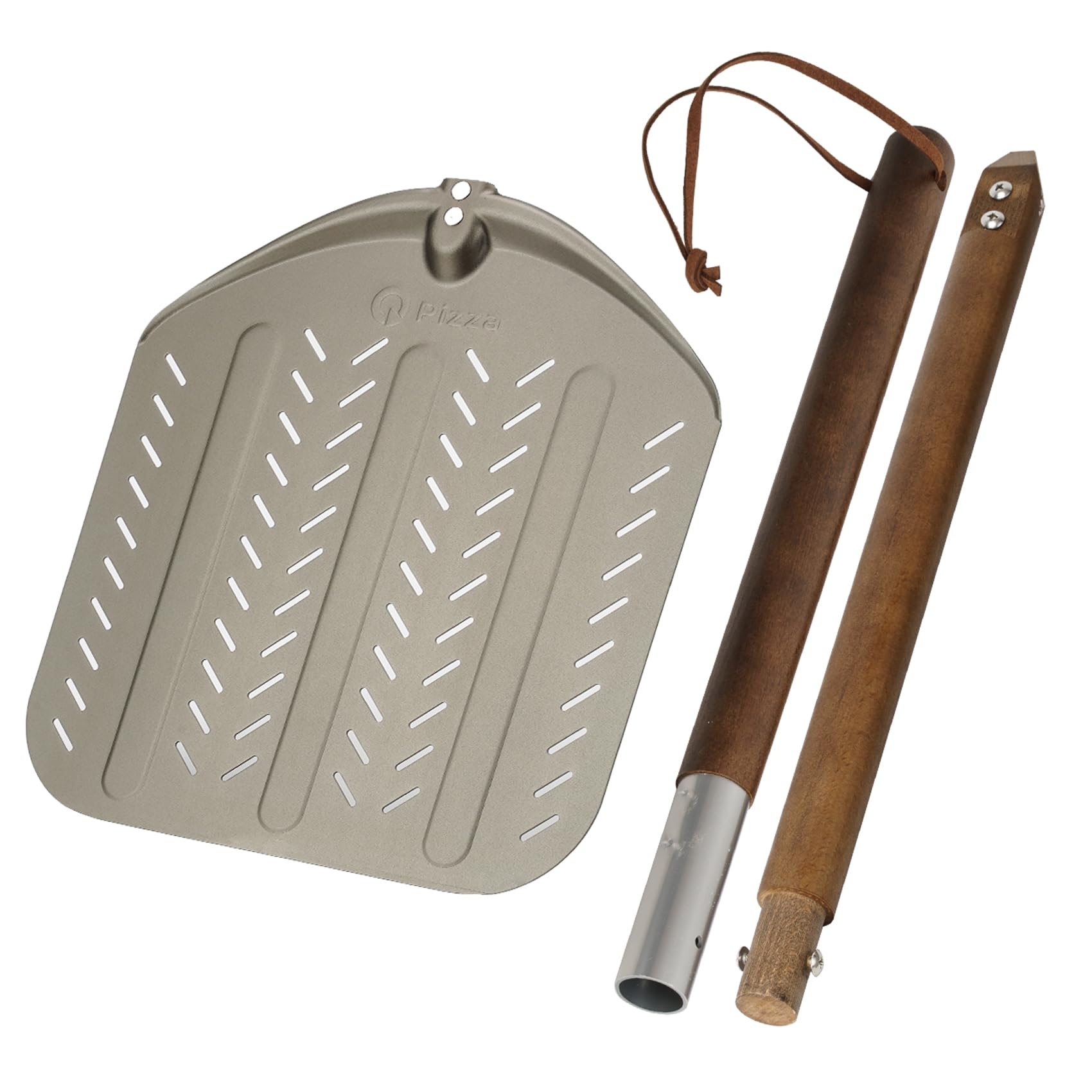 Perforowana aluminiowa okrągła skórka do pizzy, 30 x 35 cm, złota, aluminium, nieprzywierająca, łatwa do czyszczenia, odpowiednia na każdą okazję