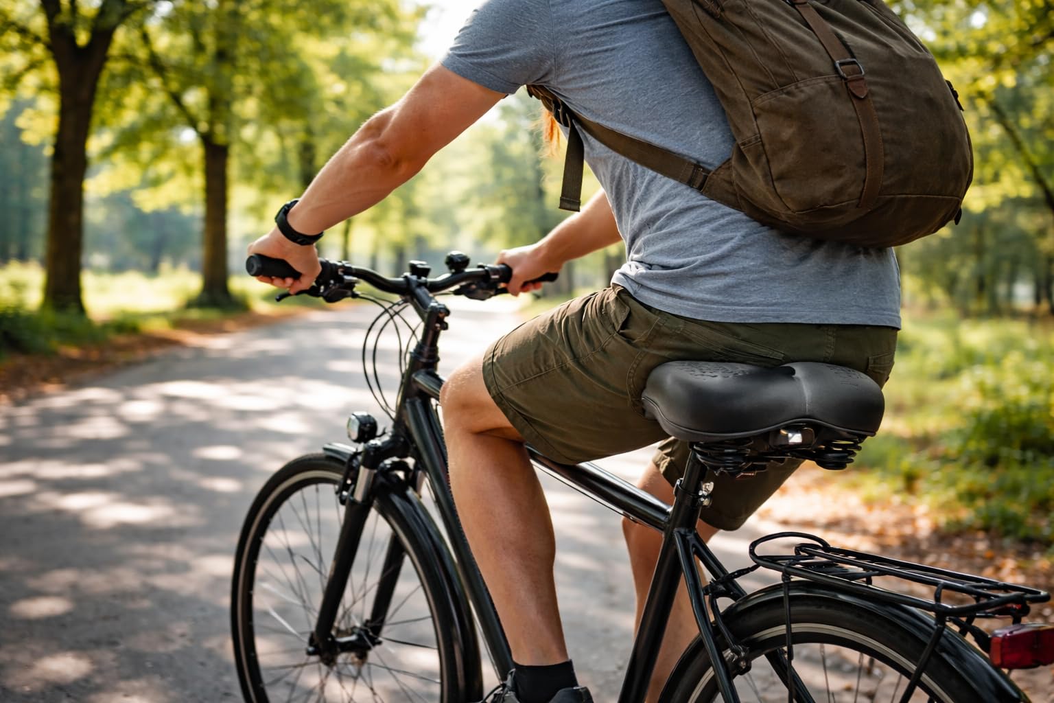 Trekking Gel-Polster-Sattel für Fahrrad,Fahrradsattel Komfort mit Federung – Ergonomischer Gel-Sattel mit Stoßdämpfer & Belüftung – Extra Breiter Fahrradsitz für Damen & Herren