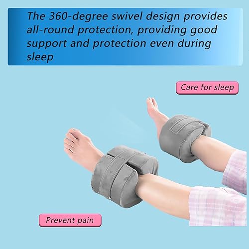 Miniatura 4 de Almohada de elevación de pie y tobillo para úlceras de cama y recuperación quirúrgica, protectores de talón de espuma de alta densidad con funda