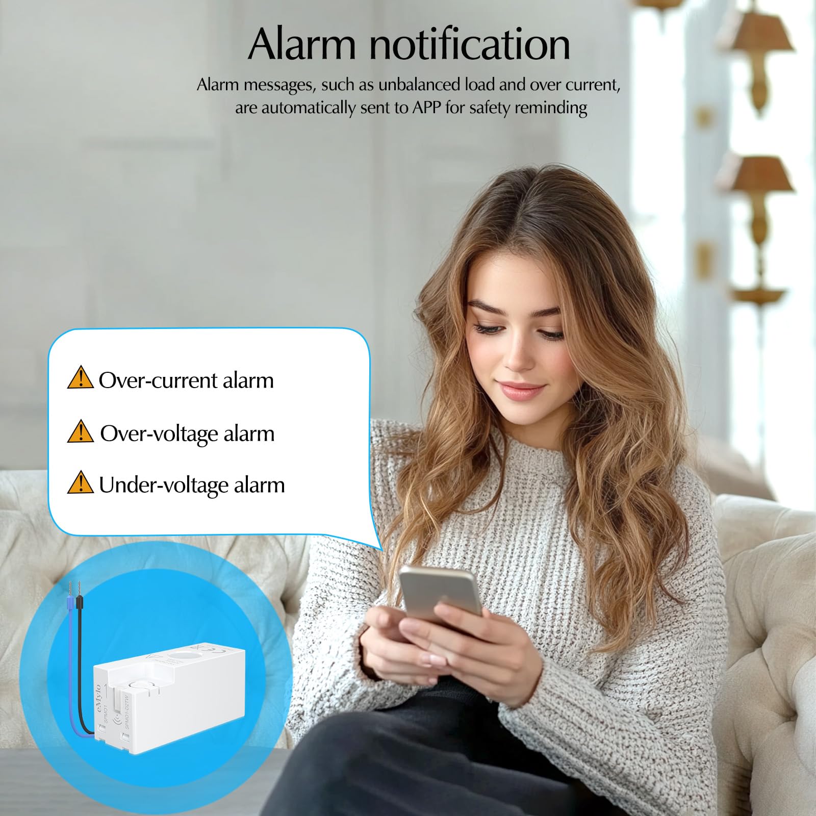 eMylo Inteligente Wifi Medidor de Energía Eléctrica Mini Monitor de Consumo en Tiempo Real 1 Fase Alta Precisión
