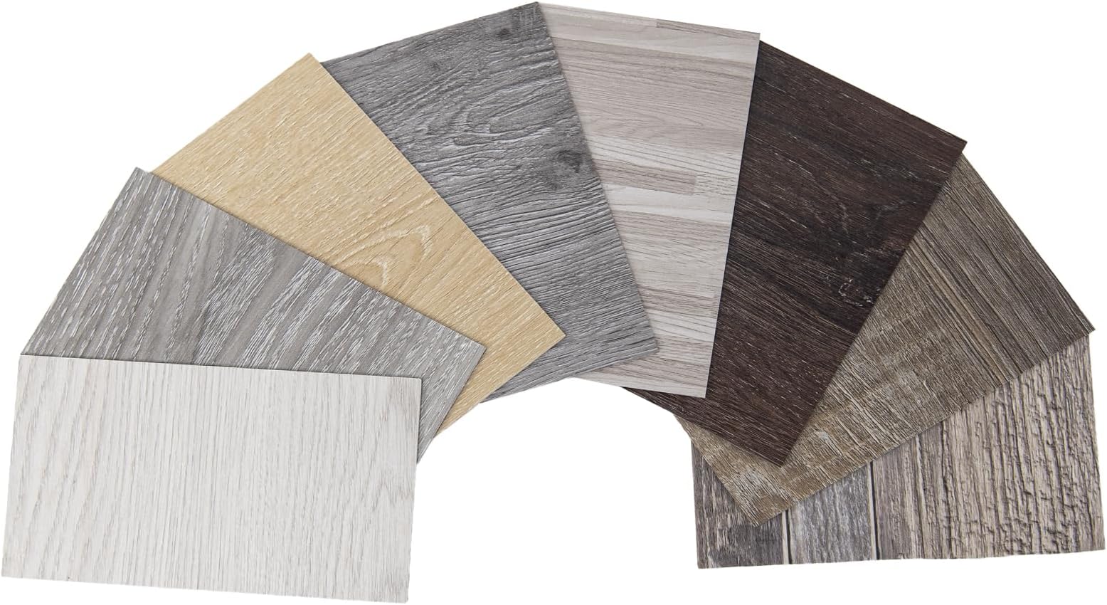 Art3d Peel and Stick Floor Tile Vinyl Wood Plank Samples Set of 6, Rigid Surface Hard Core Easy DIY Self-Adhesive Flooring