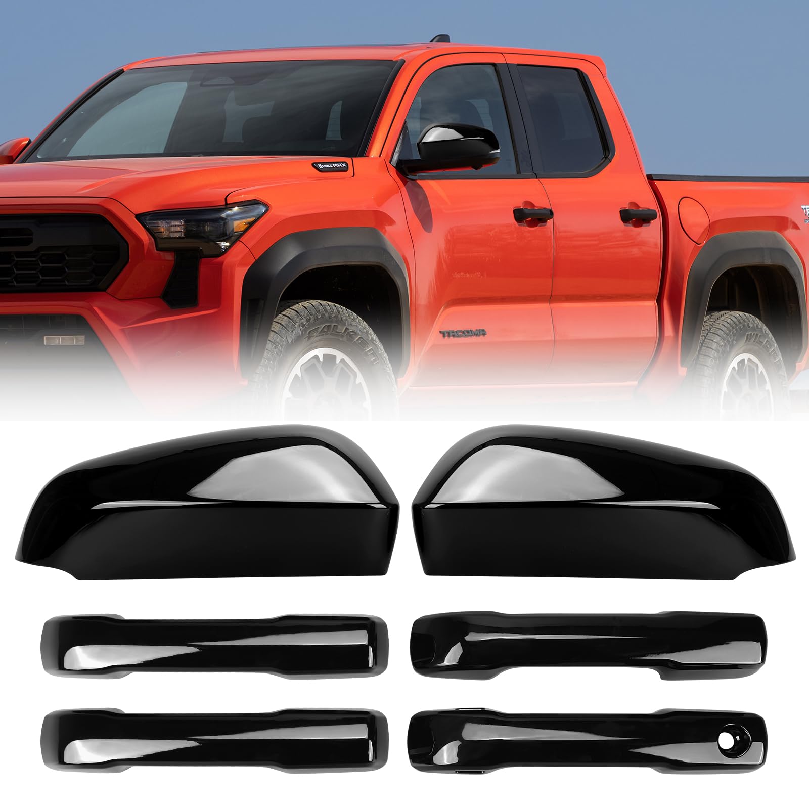 Photo 1 of **ITEMS FACTORY SEALED** FormiPow Rearview Mirror Cap & Door Handle Cover for Toyota Tacoma 2024 2025 2026 TRD Sport Off-Road Pro Trailhunter (With Turn Signal Light) & 4Runner 2025 2026, Tacoma & 4Runner Accessories