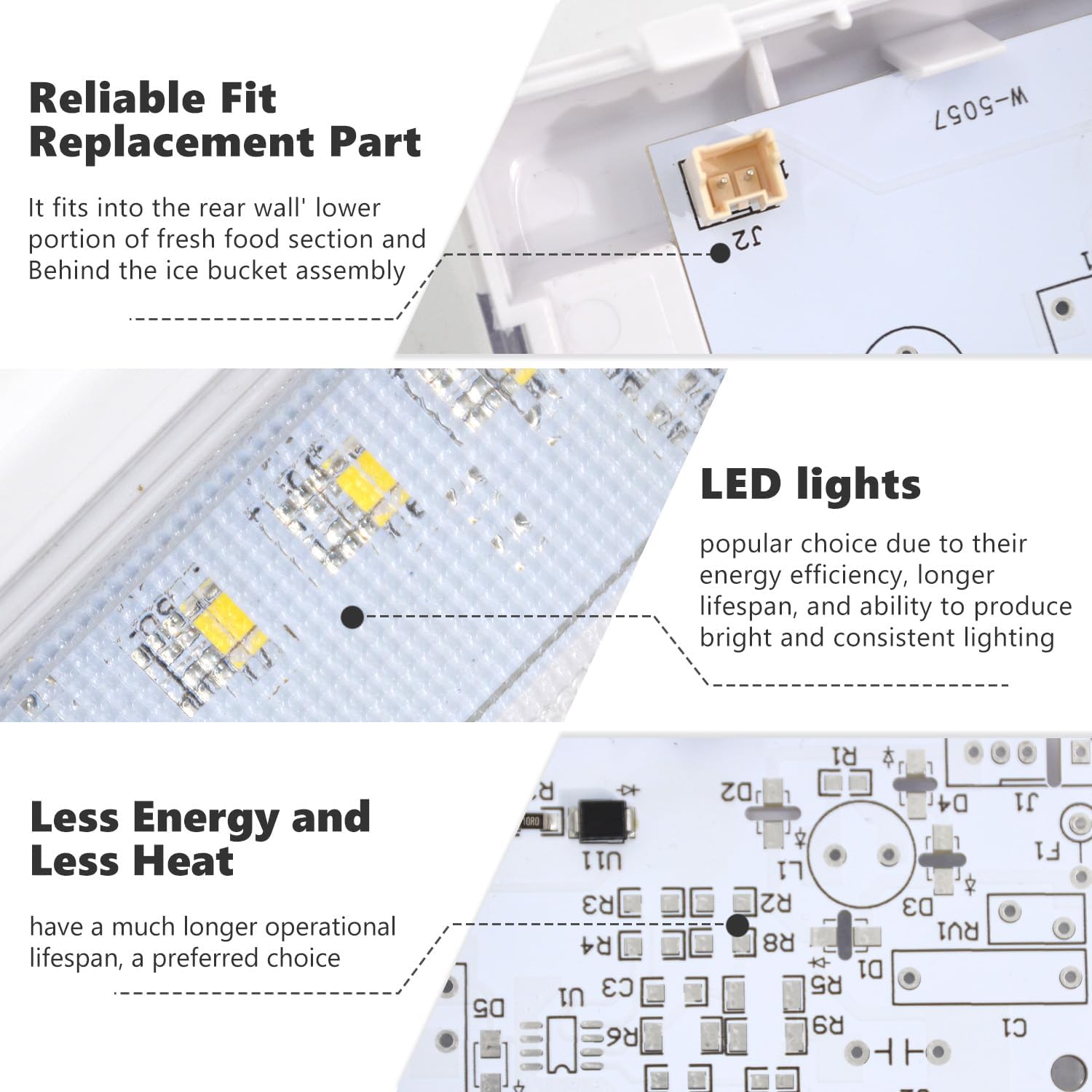 WPW10515057 W10515057 Refrigerator LED Light with Cover