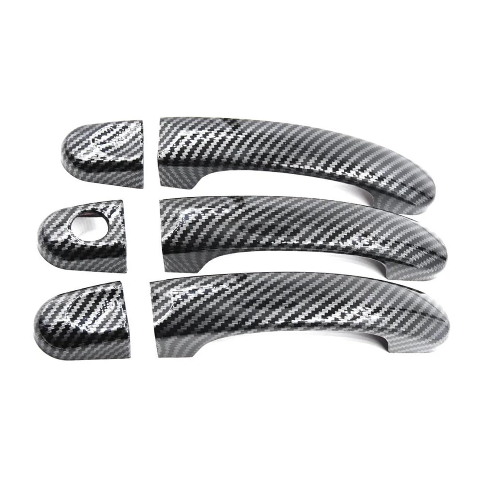 KJHOPY Car Door Handle Cover Trim Carbon Fiber Or Gloss Black for VW for Transporter T5 T6 for CARAVELLE Caddy Van Exterior Door Handle(Style1)