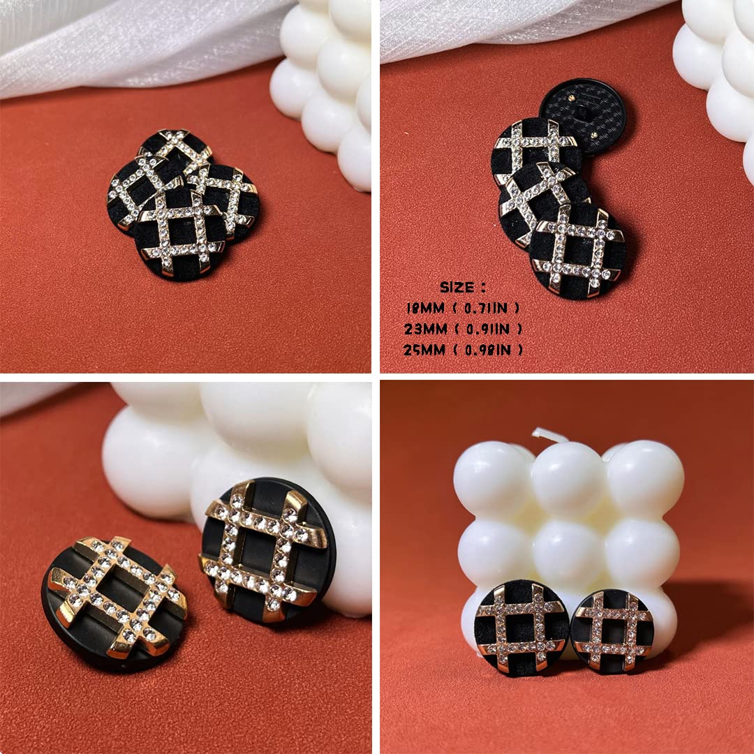 Amazon | 6個入り ハッシュキー 脚付きボタン ラインストーン シャンクボタン 群がった カバードボタン おしゃれ 装飾ボタン ジュエリー作り  服飾 DIY ハンドメイド 素材 スタイル1 18mm | ボタン 通販