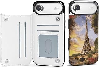 Slim Shockproof for iPhone 17 Case Mobile Phone Eiffel Tower Paris Cute Cell Phone Cover with Card Holder