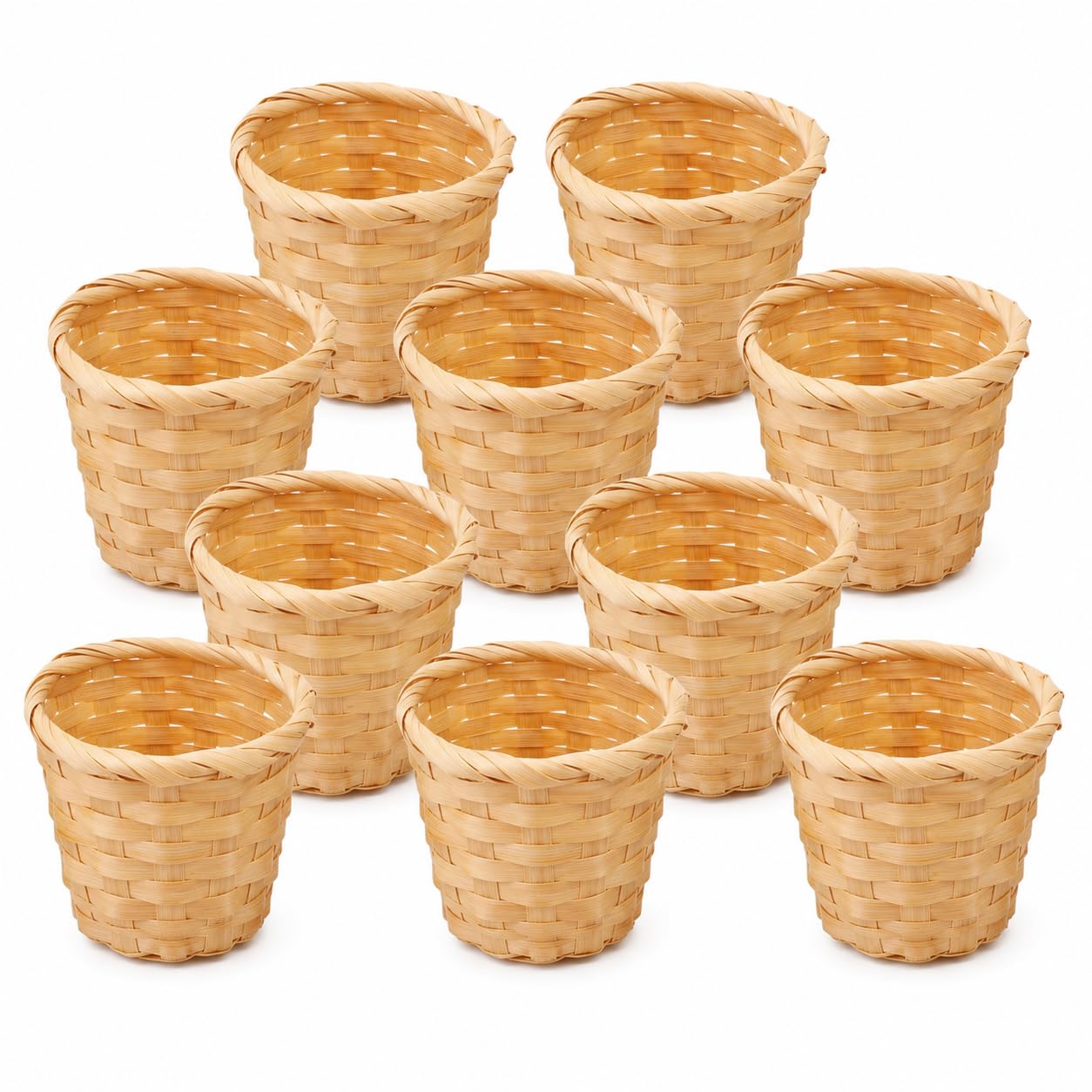 10 cestas de mimbre en miniatura, cesta de mimbre Panier Osier Rond maceta trenzada para plantas, cesta de frutas, mini cesta de mimbre, cesta de almacenamiento, cestas decorativas para casa de campo