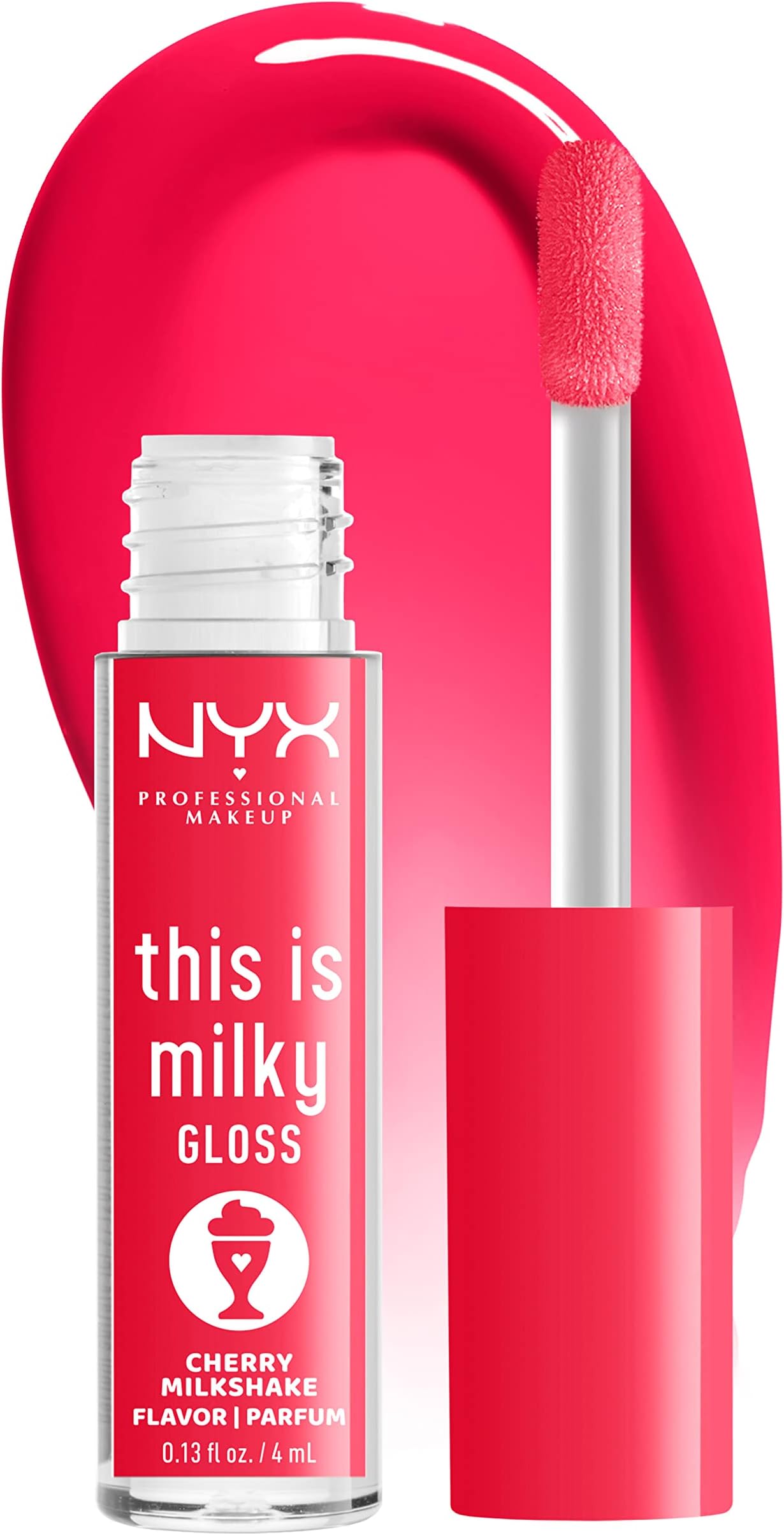 NYX PROFESSIONAL MAKEUP This Is Milky Gloss, Lip Gloss with 12 Hour Hydration, Vegan - Cherry Milkshake (Cherry Pink)