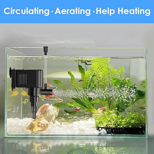 Miniatura 2 de AquaMiracle Bomba de agua circulante para acuario, bomba de agua de circulación de 210 GPH para acuarios de 40-60 galones con características de