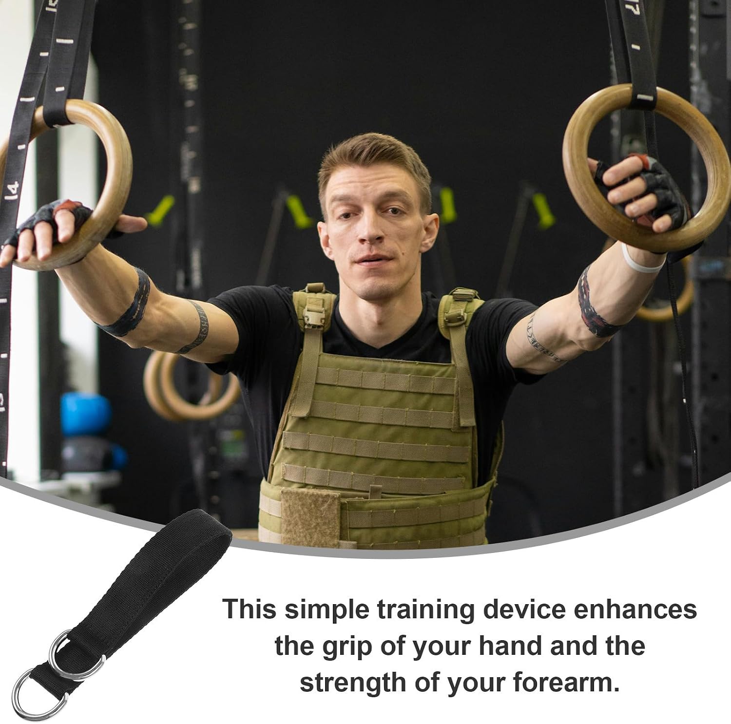 6pcs Pull-up Hanging Straps Black Cloth and Stainless Workout Band image 5