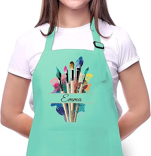 Miniatura 6 de Personalized Painting Apron with Custom Name, Mother's Day Gift for Mom, Personalized Adjustable Apron for Painter, Women